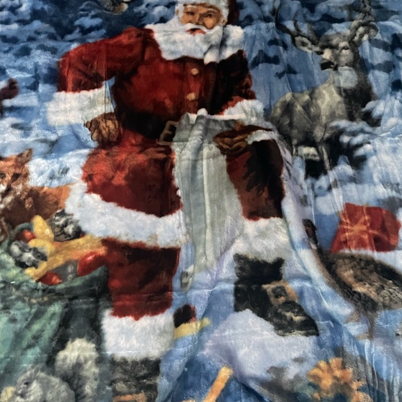 COPY - Warm Wishes Plush Throw Santa Deer 50x60 - Picture 2 of 8